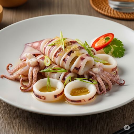 Mực trứng hấp bia