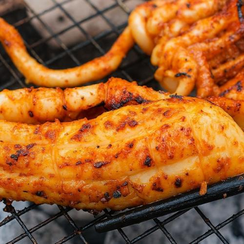 Mực một nắng nướng muối ớt