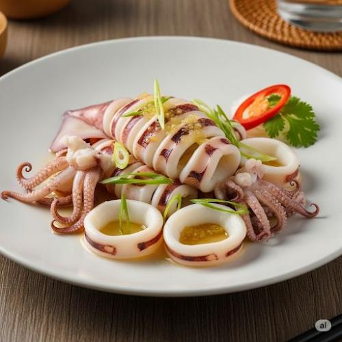 Mực trứng hấp bia