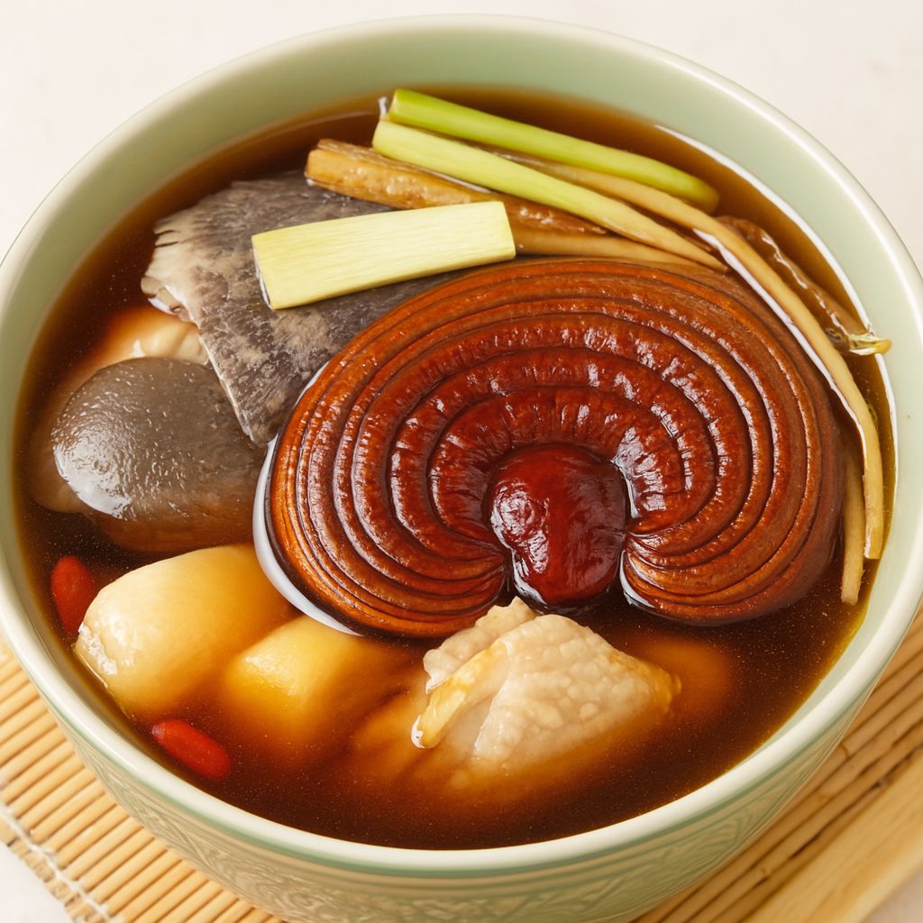 Canh, cháo nấm linh chi