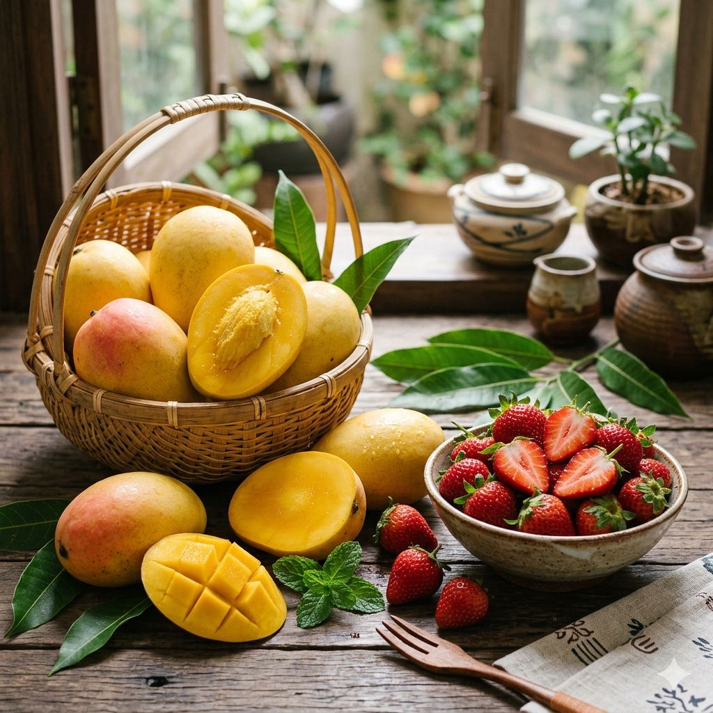 1. Sinh tố xoài dâu tây