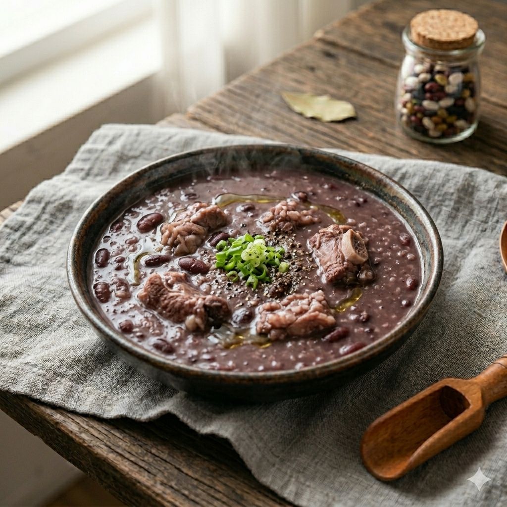 1. Cháo đậu đen hầm xương