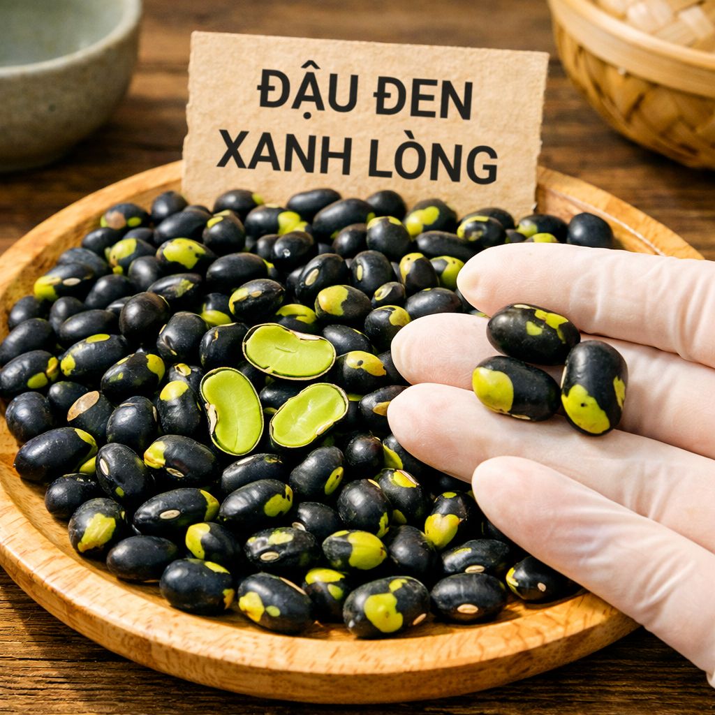 1. Chọn đậu đen xanh lòng