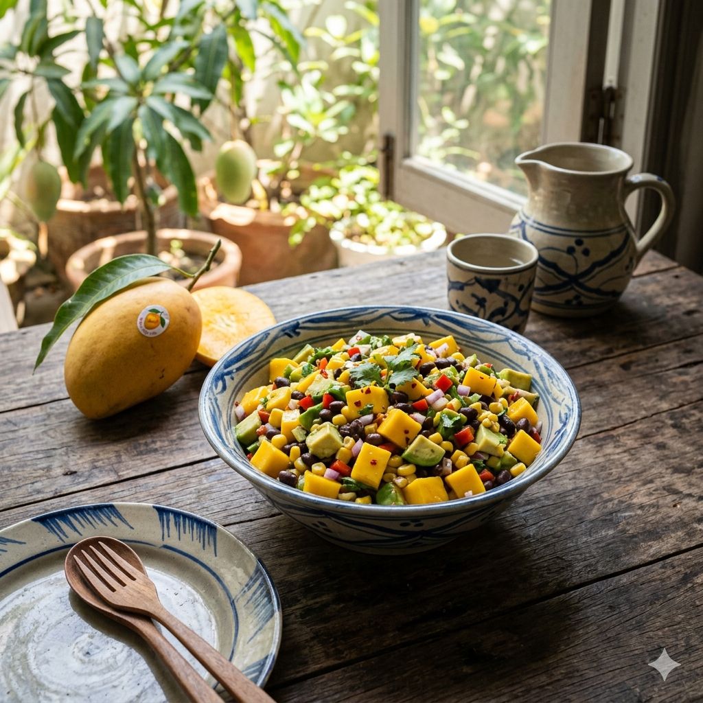 Salad xoài, bơ và đậu đen là gì?