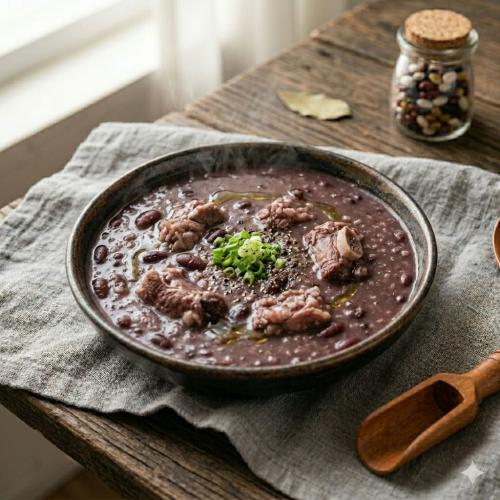 1. Cháo đậu đen hầm xương