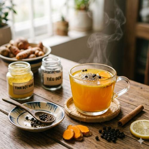 1. Pha sữa ấm pha tiêu đen