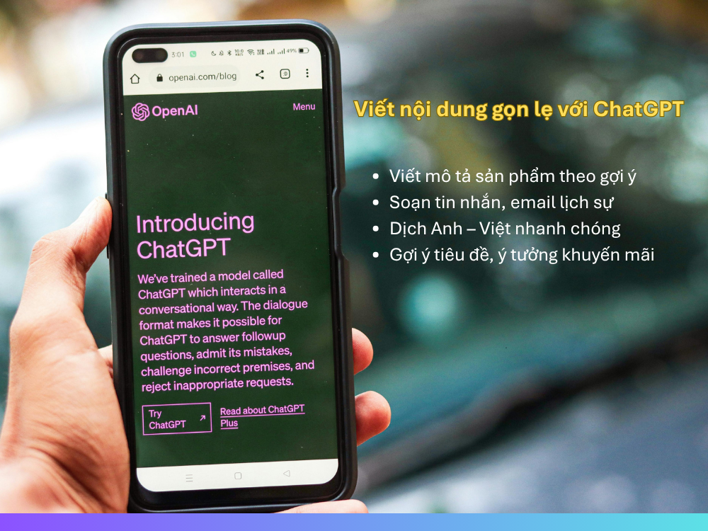 1. Viết nội dung nhanh và gọn với ChatGPT