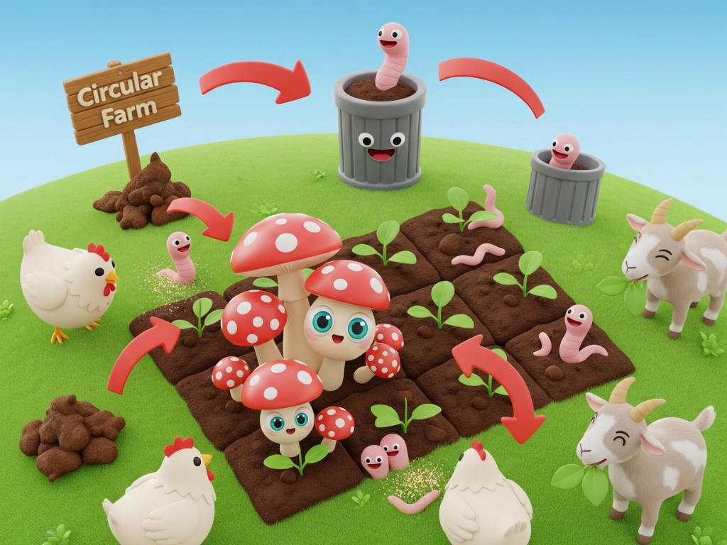 2. Kết hợp trồng nấm với chăn nuôi: