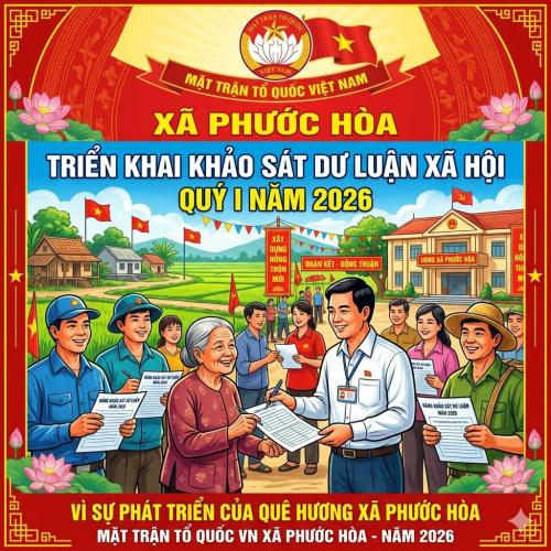 Xã Phước Hòa Triển Khai Khảo Sát Dư Luận Xã Hội Quý I Năm 2026