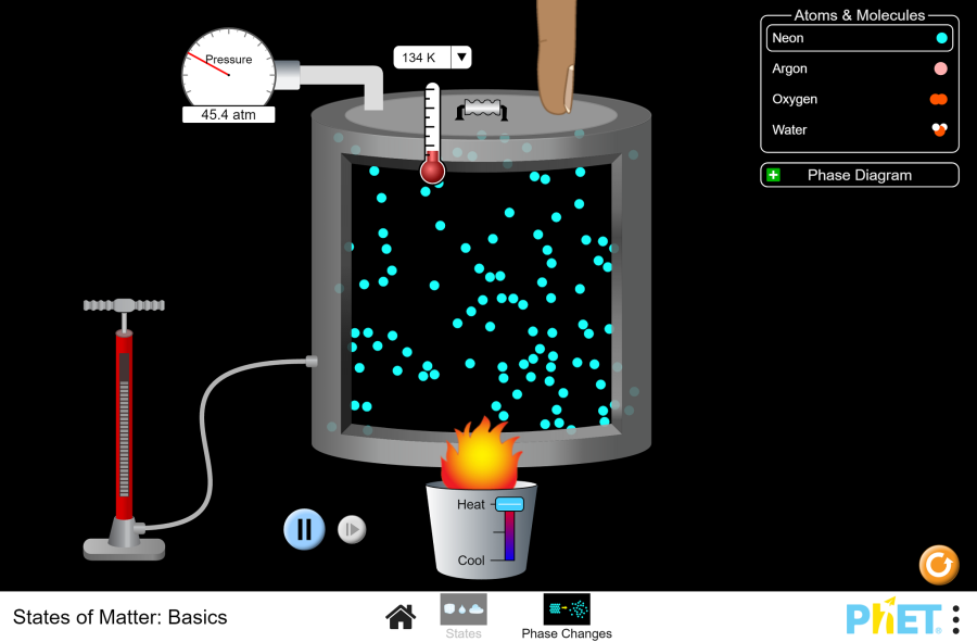 (Mô phỏng) Vật lý: States of Matter: Basics (Trạng thái vật chất: Khái niệm cơ bản)