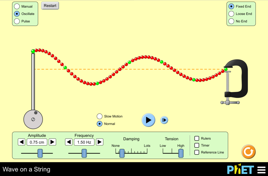 (Mô phỏng) Vật lý: Wave on a String (Sóng trên một chuỗi)