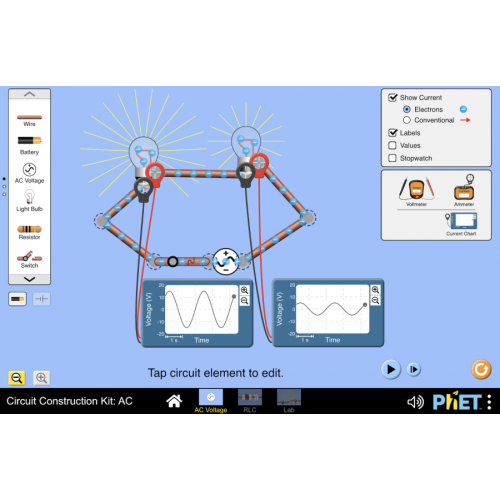 (Mô phỏng) Vật lý: Circuit Construction Kit: AC (Bộ xây dựng mạch: AC)