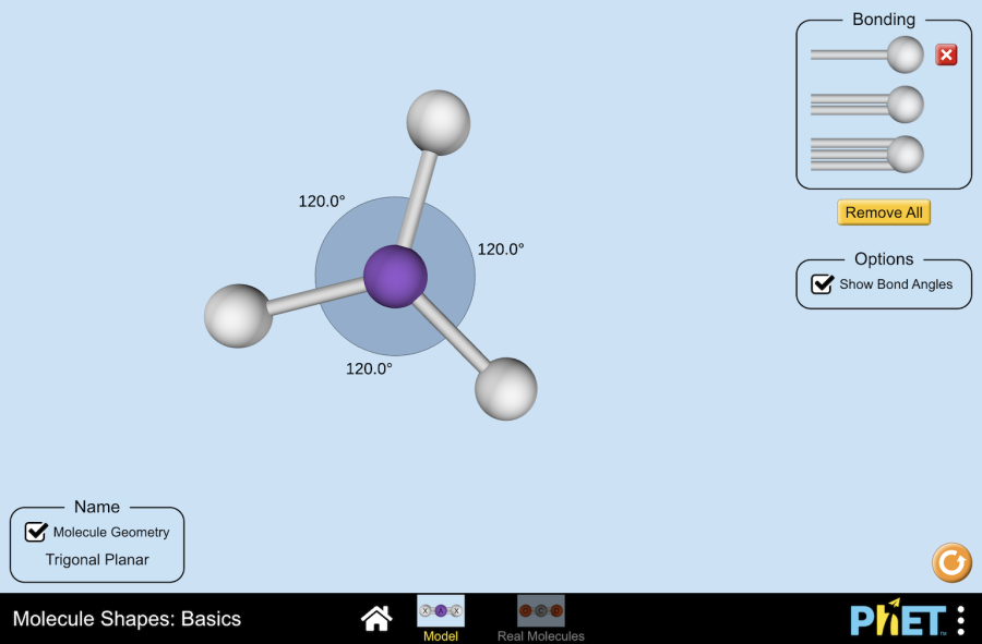 (Mô phỏng) Hóa học: Molecule Shapes: Basics (Hình dạng phân tử: Khái niệm cơ bản)