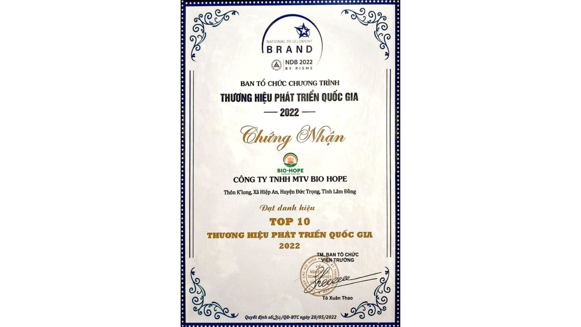 Thương hiệu BIO-HOPE – Chất lượng quốc tế, lan tỏa tinh thần chăm sóc sức khỏe cộng đồng