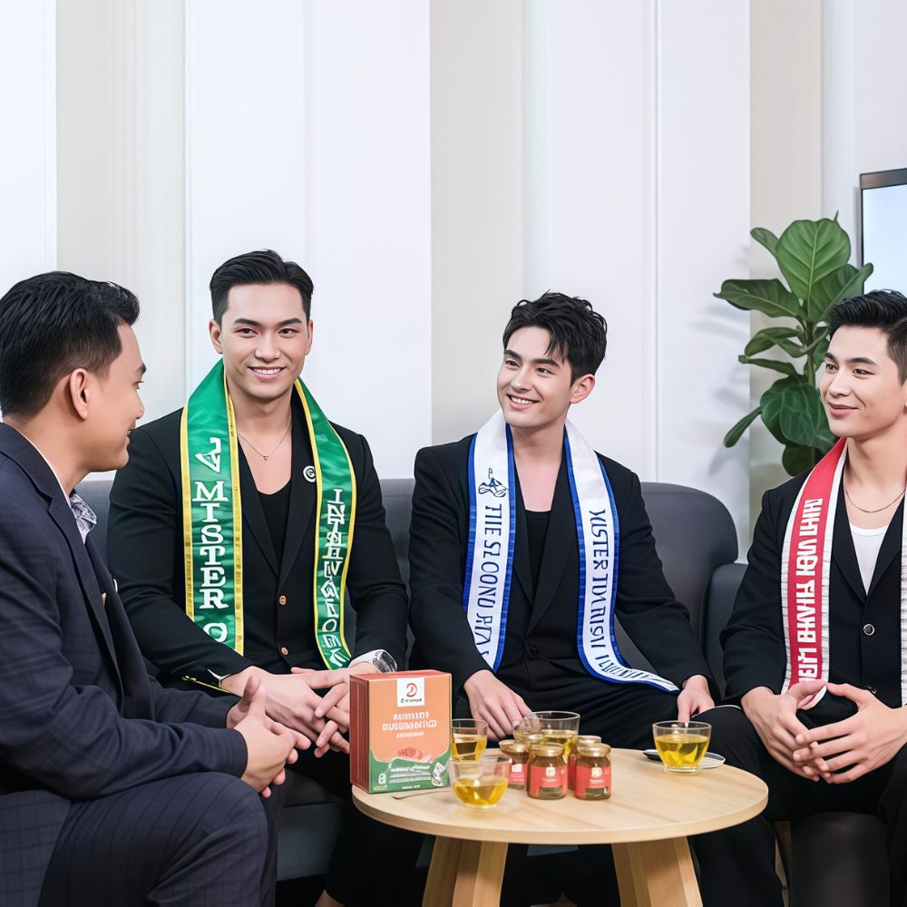 Các Nam Vương, Á Vương, Á Hậu, Người Mẫu Và Ài Truyền Hình HTV7 Góp Mặt Tại Buổi Tiệc Trà Chiều Tại Showroom Ông Trùng Hạ Thảo Bio Hope