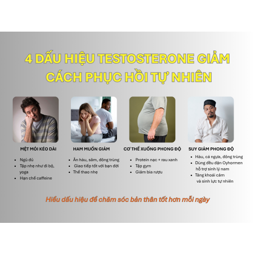 II. Dấu hiệu thường gặp và 4 hướng phục hồi testosterone tự nhiên