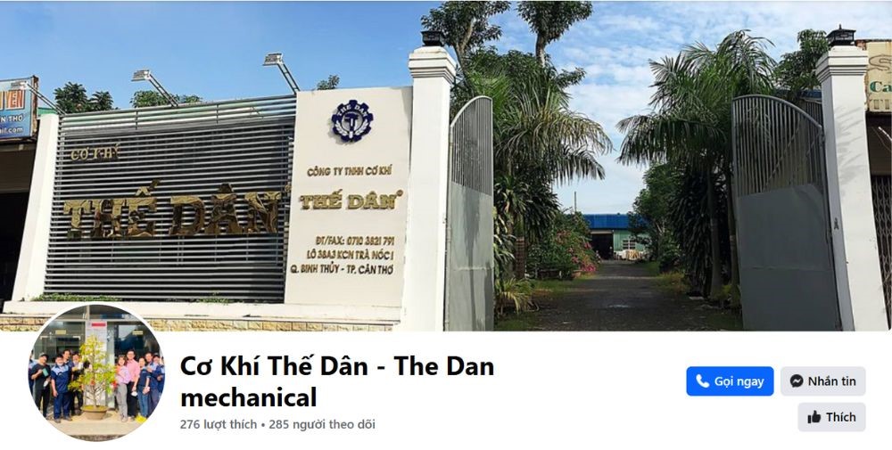 Fanpage Công ty TNHH Cơ khí Thế Dân