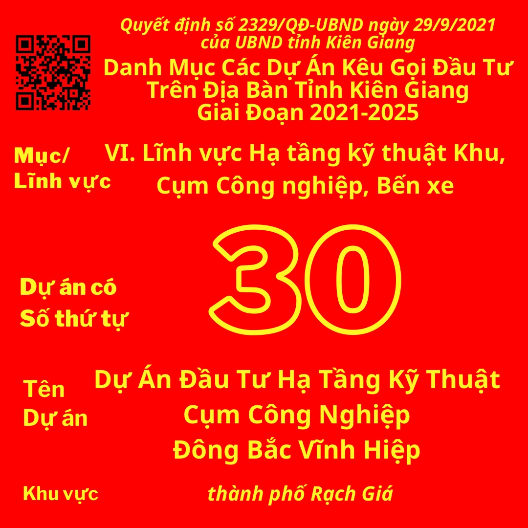 Ec6eBb5h7fA4A83 A77cD584Ah8b00B Dự Án Có Số TT 30: Dự Án Đầu Tư Hạ Tầng Kỹ Thuật Cụm Công Nghiệp Đông Bắc Vĩnh Hiệp
