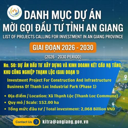 No. 50: Dự Án Đầu Tư Xây Dựng Và Kinh Doanh Kết Cấu Hạ Tầng Khu Công Nghiệp Thạnh Lộc (Giai Đoạn 1)