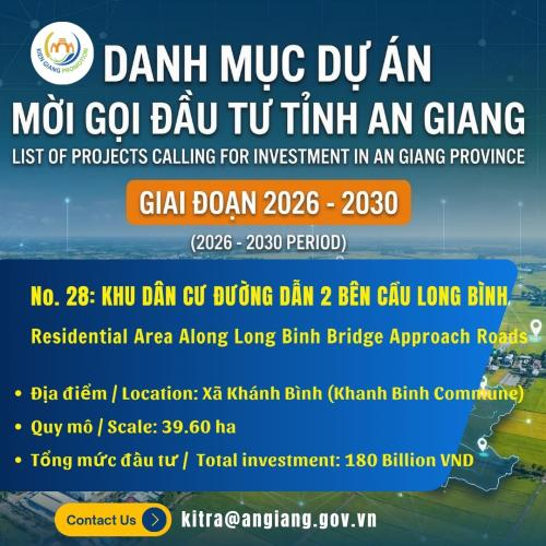 No. 28: Khu Dân Cư Đường Dẫn 2 Bên Cầu Long Bình | Đầu Tư An Giang 2026-2030