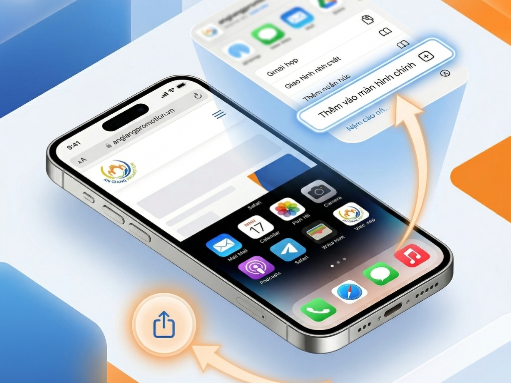 2. Trên iOS (iPhone – Safari):