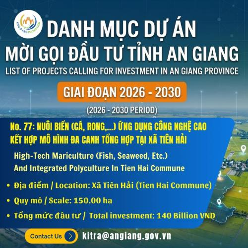 No. 77: Nuôi Biển (Cá, Rong,…) Ứng Dụng Công Nghệ Cao Kết Hợp Mô Hình Đa Canh Tổng Hợp Tại Xã Tiên Hải