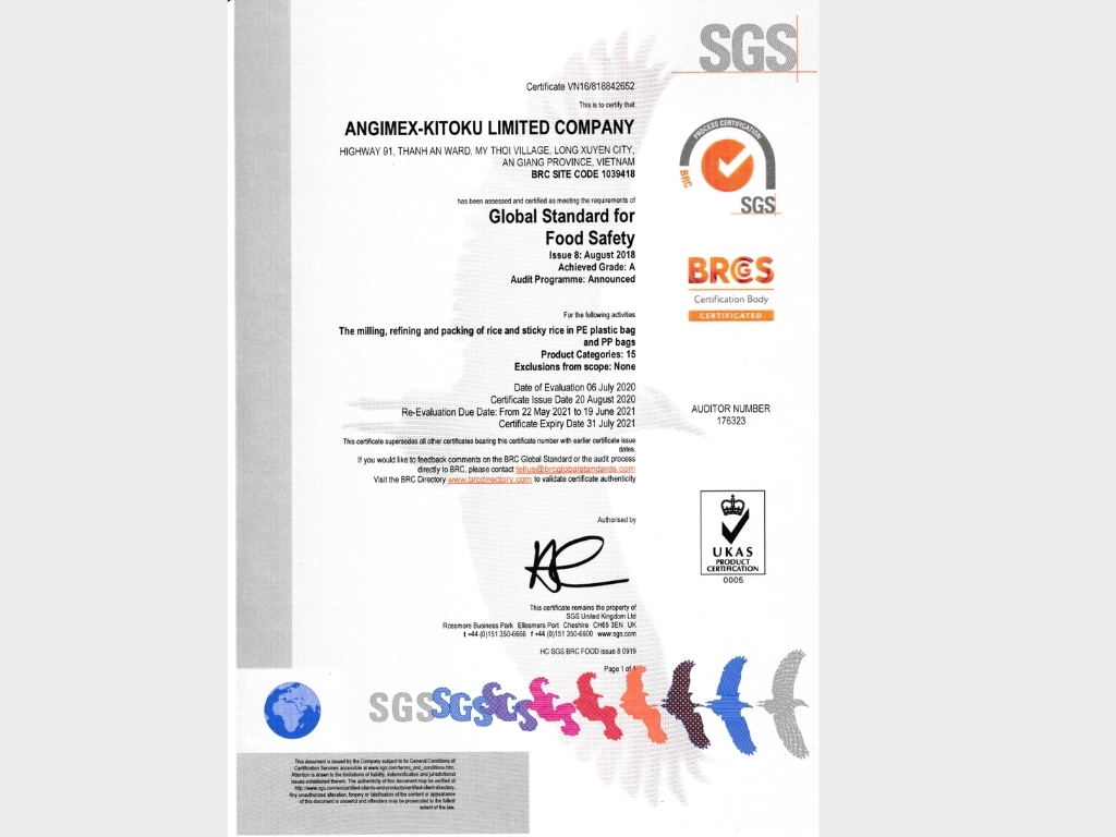 1. Chứng nhận BRC Food